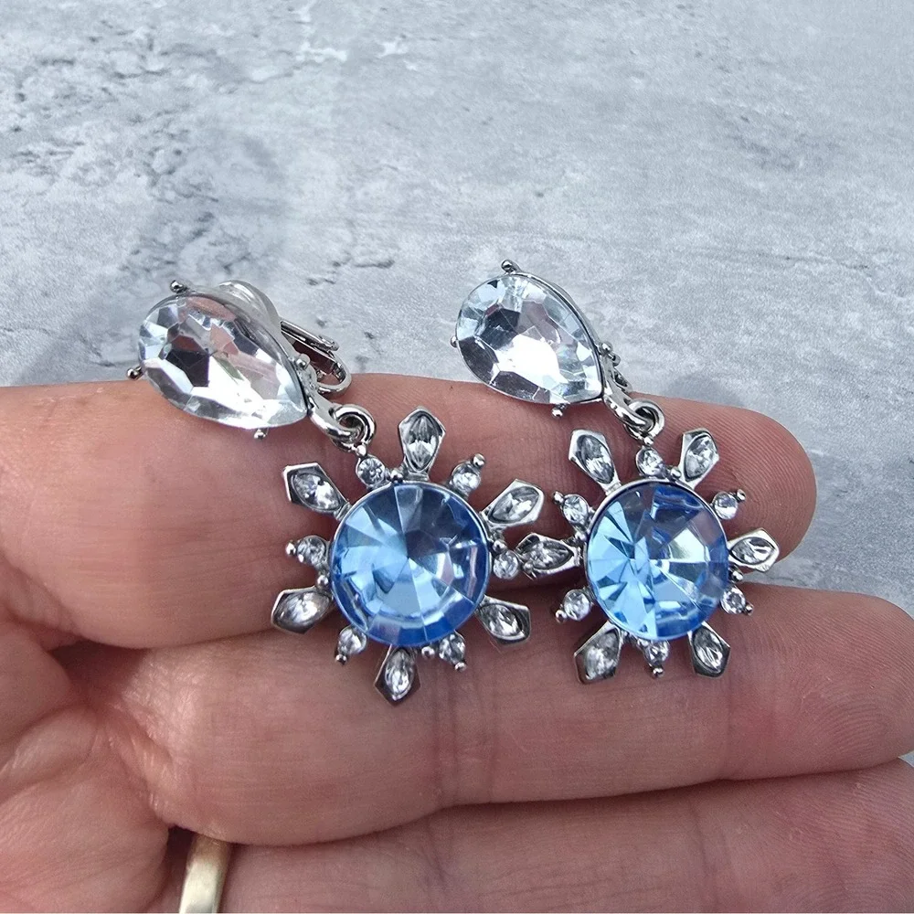 Disney Frozen Super Smalls Jewelry Set Bracelet Clip Earrings Ring Silver Blue